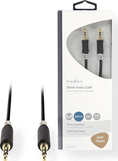 Nedis 3.5mm Jack Cable Male - 3.5mm Jack Male Black 5m with Gold Plated Terminals