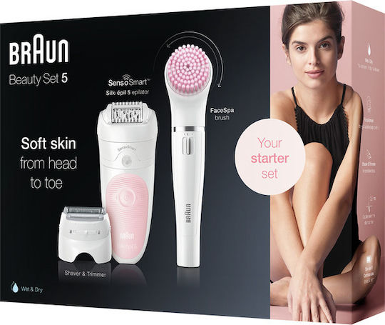 Braun Silk-Epil Epilier-Set Epilierer für das Bikini / Gesicht / Körper SE5885