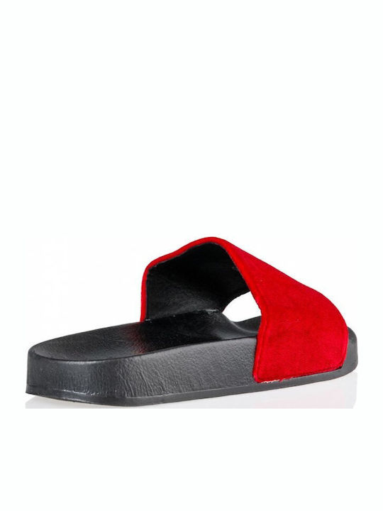 Women's Flat Sandals in Red Color