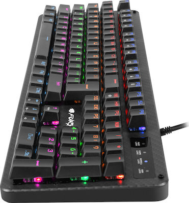 Natec Tornado Gaming Μηχανικό Πληκτρολόγιο με Custom Blue διακόπτες και Φωτιζόμενα πλήκτρα (Αγγλικό US)