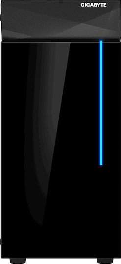 Gigabyte C200 Glass Gaming Midi Tower Computer Case with Side Window and RGB Lighting Black