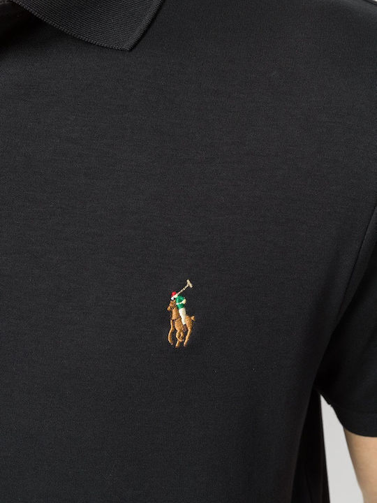 Polo Bluza Tricou Cu Mânecă Scurtă Neagră