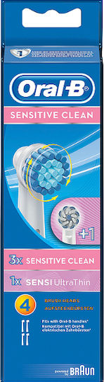 Oral-B Sensitive Clean Replacement Heads for Electric Toothbrush 849834 Quantity 4