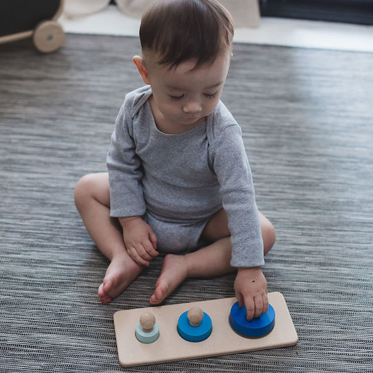Wooden Kids Peg Puzzle Circles for 1+ Years 3pcs Plan Toys