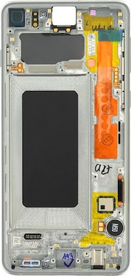 Samsung Οθόνη G973F LCD с Тъчскрийн и Рамка за Галакси С10 (Бял)