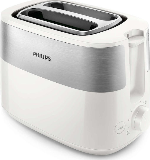 Philips Φρυγανιέρα 2 Θέσεων 830W Λευκή