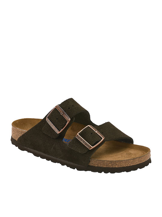 Birkenstock Arizona Soft Footbed Suede Leather Sandals Mocha