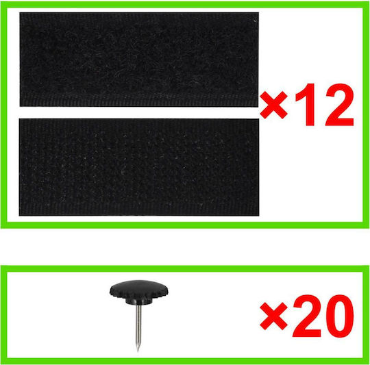 vidaXL Mosquito Net Door with Velcro with Magnetic Clasp made of Polyester Black 210x100cm