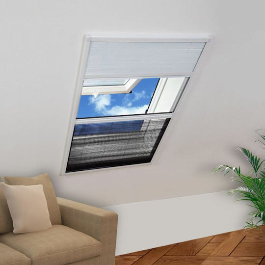 vidaXL Σίτα Παραθύρου Πλισέ από Fiberglass Λευκή με Πλαίσιο 80x160cm