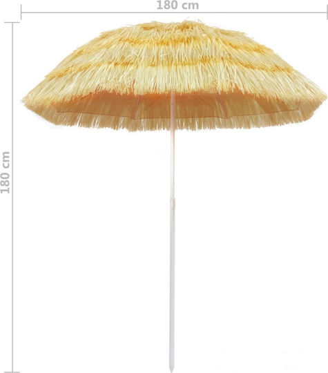vidaXL Hawaii Beach Umbrella Diameter 1.8m with UV Protection Beige