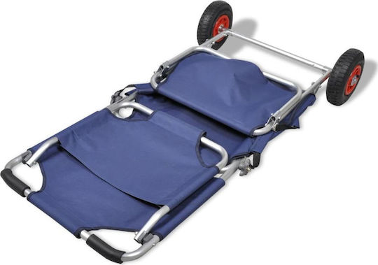 vidaXL Small Chair Beach Aluminium Blue 65x95cm