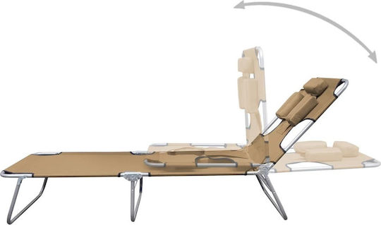 vidaXL Strandliegen Braun Faltbar mit Kissen 189x58x27cm. 1Stück