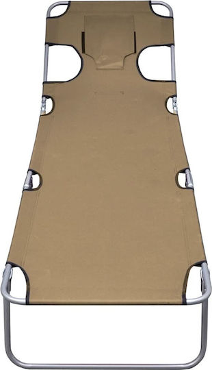 vidaXL Strandliegen Braun Faltbar mit Kissen 189x58x27cm. 1Stück