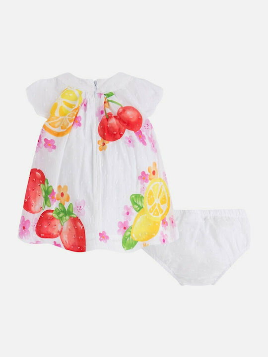 Mayoral Kids Dress Set with Accessories Short Sleeve White