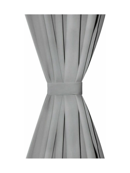 vidaXL Perdea cu Bretele Microsatin Grey 132215 140x245cm