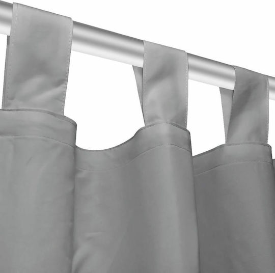 vidaXL Κουρτίνα με Τιράντες Microsatin Γκρι 140x245εκ.