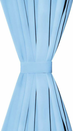 vidaXL vidaXL Vorhänge mit Oberer Registerkarte Microsatin Hellblau 140x175cm