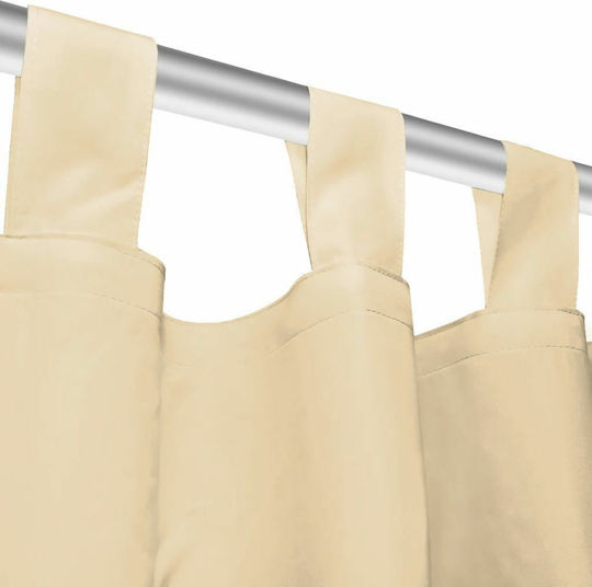vidaXL Комплект Пердета И Завеси С Презрамки Microsatin Бежови 140x225см
