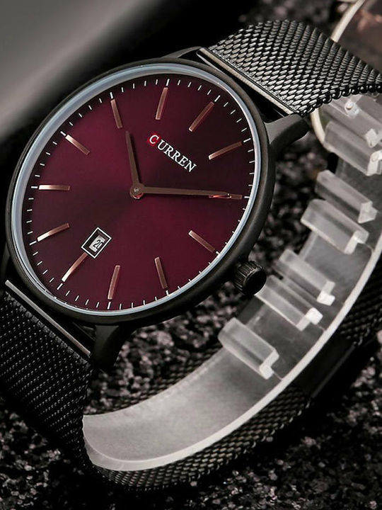 Curren Men's Watch 41mm Battery with Metal Bracelet Bordo
