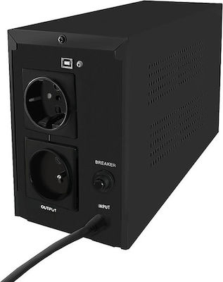 Qoltec Monolith 1200VA UPS Line-Interactive 720W με 2 IEC Πρίζες