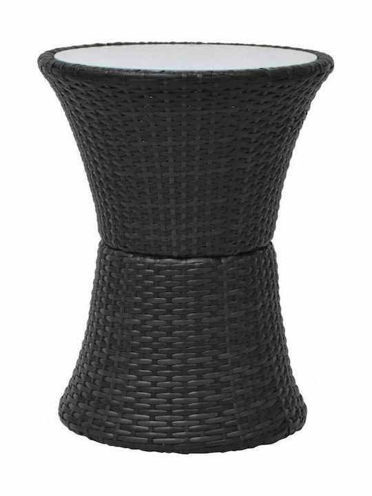 vidaXL Garden & Outdoor Furniture Sets Living Room Set Pieces Small Balcony Black with Pillows 3 Pieces