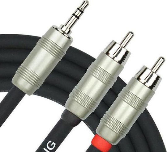 Granite 3,5mm Klinkenkabel - RCA-Stecker Schwarz 3m Y-364PR-3M