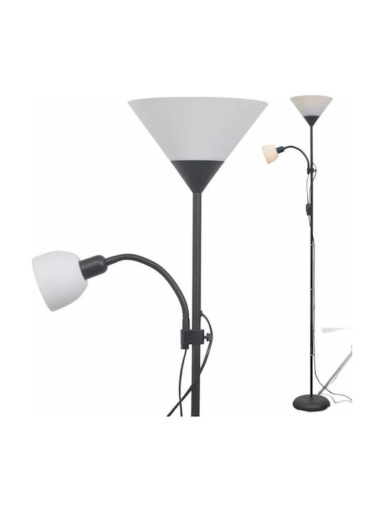 vidaXL Floor Lamp H180xW22.5cm. with Socket for Bulb E27 Black