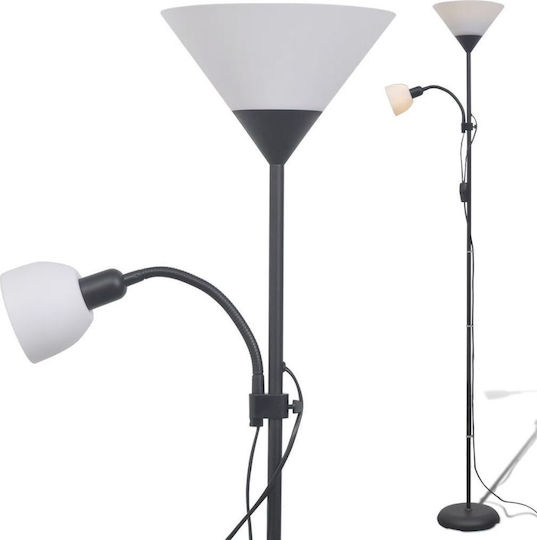 vidaXL Lampa de podea Î180xL22.5cm. cu Soclu pentru Bec E27 Negru