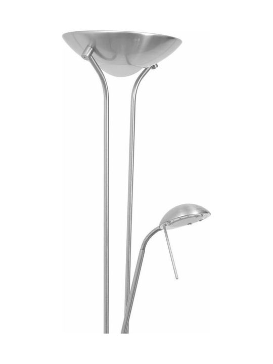 vidaXL LED Floor Lamp H180xW25cm. with Warm White Light 1620lm Silver