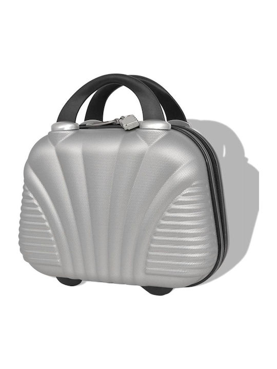 vidaXL Travel Suitcases Hard Silver Max Height 76cm with 4 Wheels Set of 4