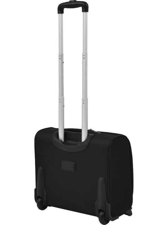 vidaXL Travel Suitcase Cabin Fabric Black with 2 Wheels Height 43cm
