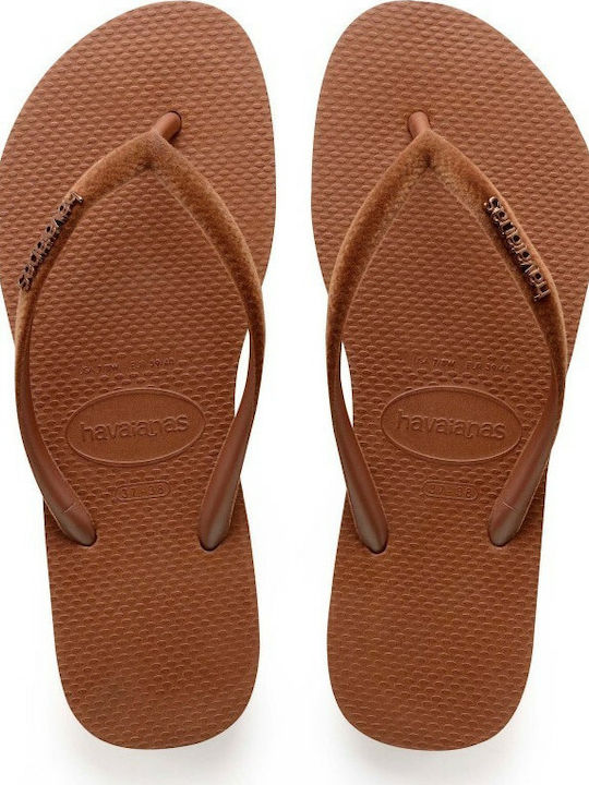 Havaianas Slim Velvet Σαγιονάρες σε Καφέ Χρώμα