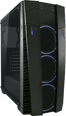 LC-Power Gaming 992B Solar Flare Midi Tower Κουτί Υπολογιστή με Πλαϊνό Παράθυρο και RGB Φωτισμό Μαύρο