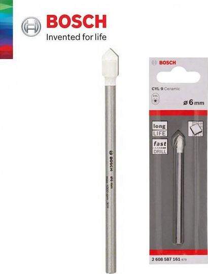 Bosch CYL-9 Drill with Cylindrical Shank for Glass και Tiles 6mm