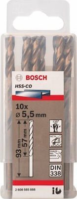 Bosch Drill HSS-Co Cobaltium with Cylindrical Shank for Metal 5.5x57mm