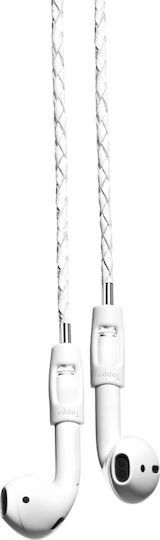 Tapper Leather Strap Anti-Lost Strap in White color for Apple AirPods 1 / AirPods 2