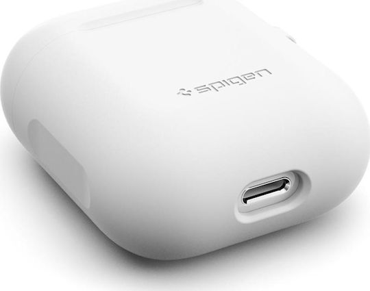 Spigen Silicone Case Case Silicone with Hook in White color for Apple AirPods 1 / AirPods 2