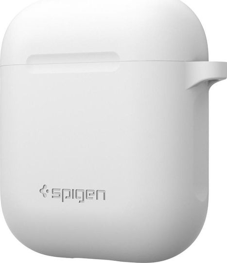 Spigen Silicone Case Case Silicone with Hook in White color for Apple AirPods 1 / AirPods 2