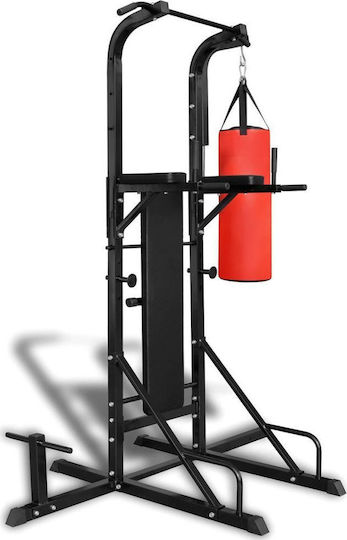 vidaXL Bară de tracțiuni & Dips fără greutăți cu bancă abdominală și sac de box