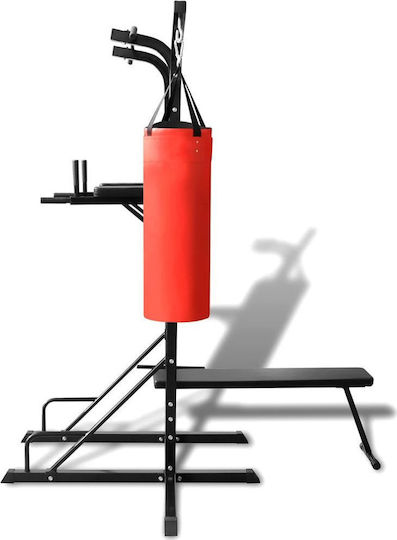 vidaXL Bară de tracțiuni & Dips fără greutăți cu bancă abdominală și sac de box