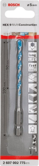 Bosch Drill with Hexagonal Shank for Masonry, Metal and Wood 5x100mm