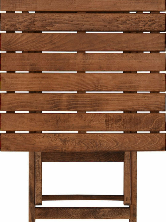 Lemnos Auxiliary Outdoor Foldable Wood Table Walnut 60x60x72cm