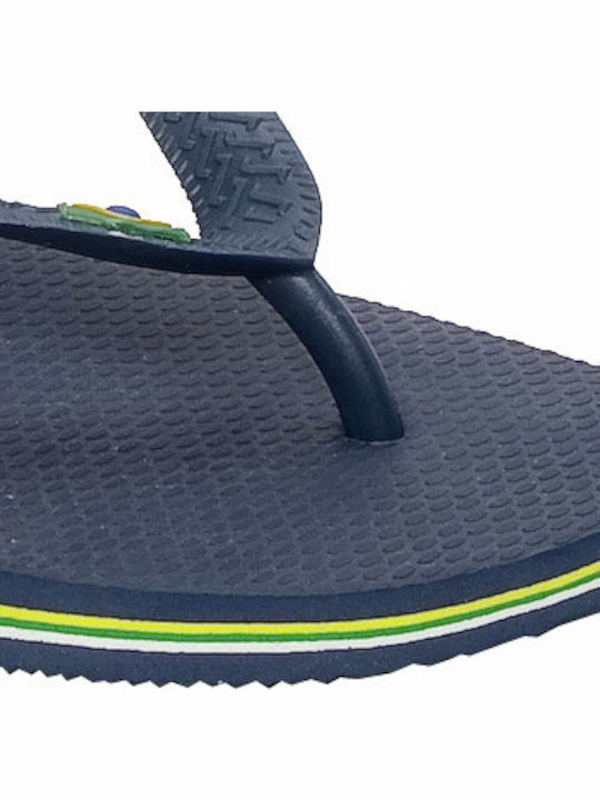 Kinder Flip Flops Blau Brasil Logo