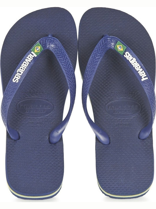 Kinder Flip Flops Blau Brasil Logo