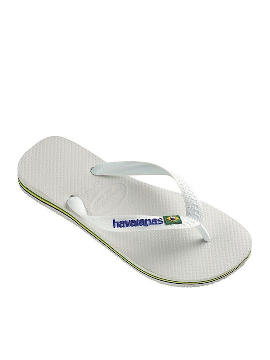Brasil Logo Men's Flip Flops White