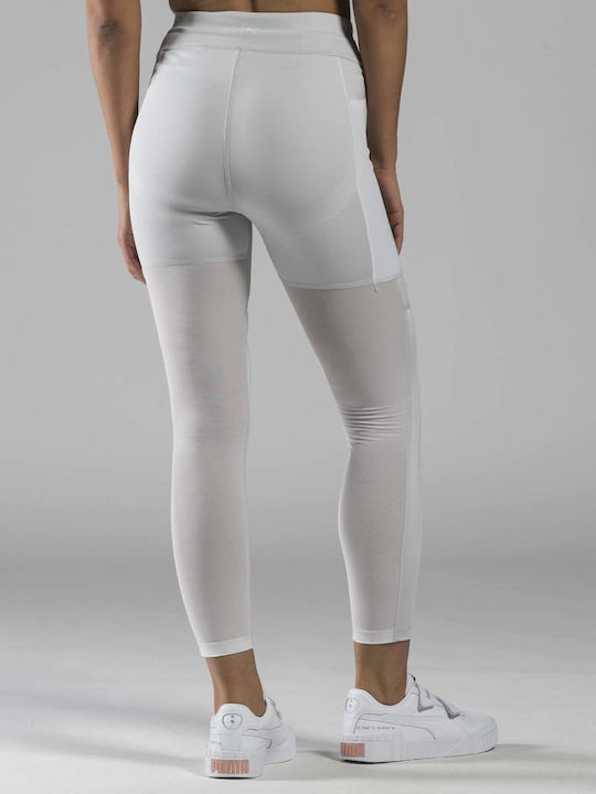 X Selena Gomez Schulung Frauen Gekürzt Leggings Hochgeschnitten Weiß