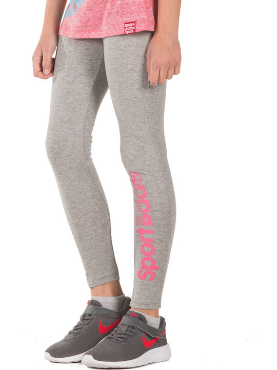 Body Action Leggings pentru Copii Sport Lung Gri