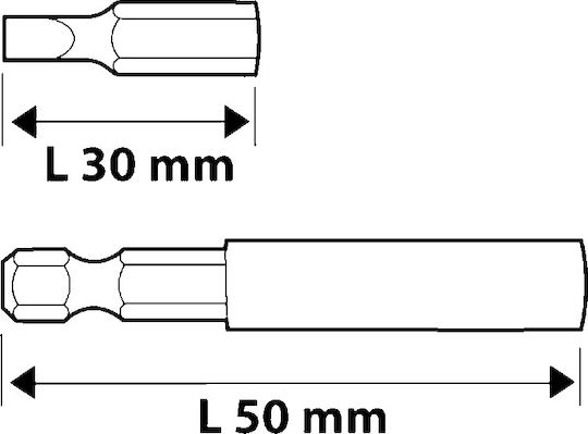 Topex Σετ 7 Μύτες Κατσαβιδιού Torx Σετ Μύτες Torx & Αντάπτορας