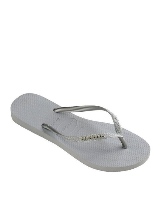 Slim Glitter Women's Flip Flops Silver