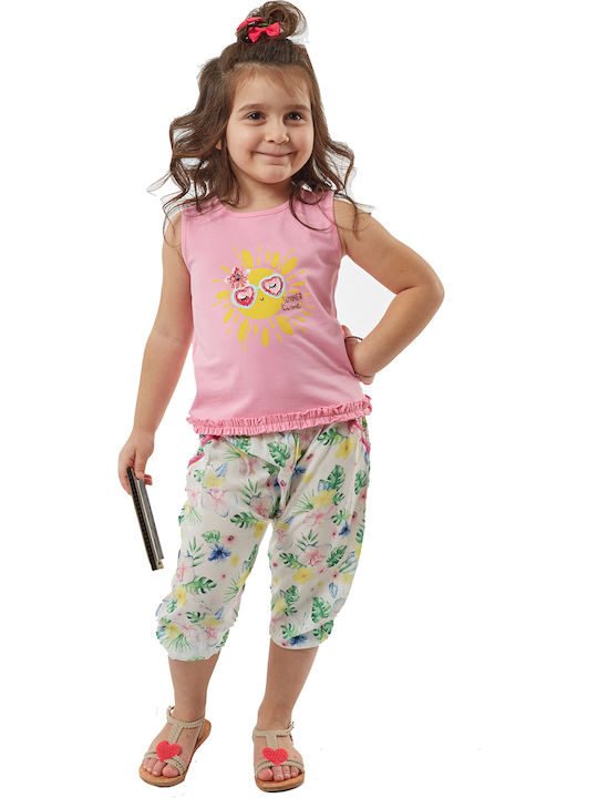 Εβίτα Kids Set with Pants Summer 2pcs Pink